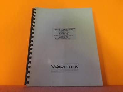Wavetek 112 Triggered VCG, 115 Phase Lock / Trigger VCG, 116 Multipurpose VCG