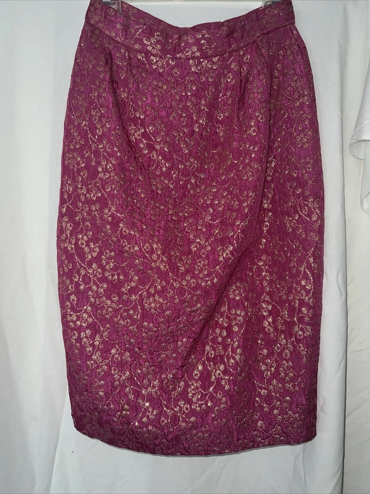 Diseñador Brocado Joyas Falda Traje Cóctel Vacaciones Boda Vestido Talla 6 Foto 4 de 4