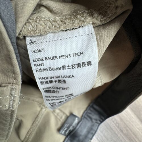 Pantaloni tecnici Eddie Bauer uomo 34x24 deserto kaki cargo gorp outdoor caccia escursione - Foto 2 di 5