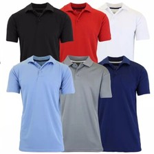 Men's Sport TAGLESS Moisture-Wicking Short Sleeve Polo Shirts  Size S-3XL  NWT