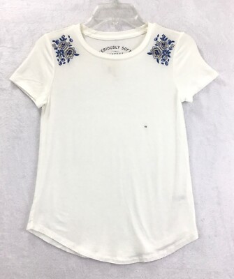 Aero / Floral Embroidered Seriously Soft Perfect Crew Neck T