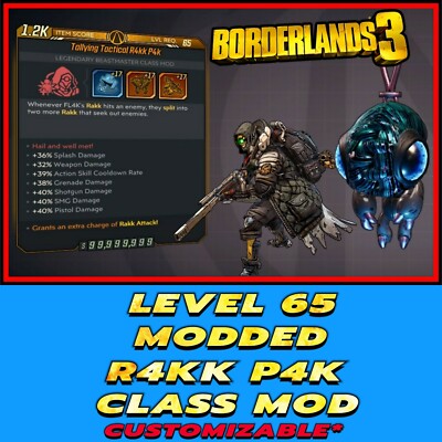 Playstation XBox Borderlands 3 Modded Rakk Pak Class Mod, Ultimate Roll! 
