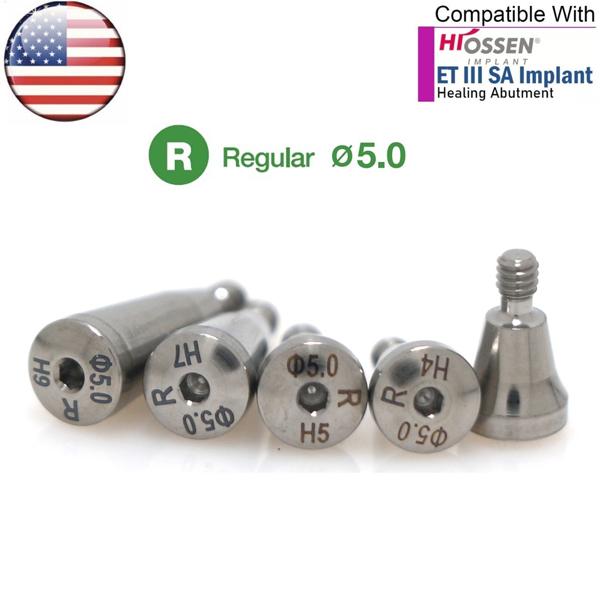 Dental Healing Abutment & Lab Analog – Mini Regular Platform – Fits Osstem Hiossen - View #2