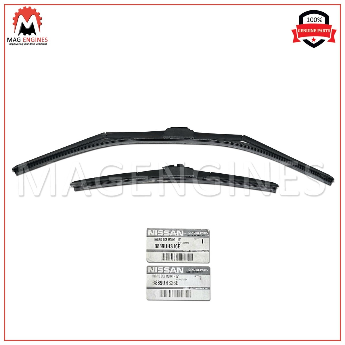 B889U-HS26E & B889U-HS16E GENUINE OEM BLADE ASSY WINDSHIELD WIPER