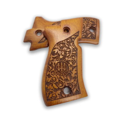 ZIB Grips Yellow Beech Beretta 81 84 84BB Cheetah Floral PB Logo