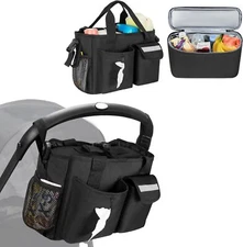 Universal Stroller Organizer with Cooler, Wagon Storage Attachment Fits for... 
