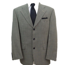 Hugo Boss Poseidon Pure Wool Black Beige Houndstooth Blazer Jacket SportCoat 40R