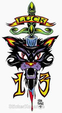 Mini Size Alan Forbes Sticker Decal Luck 13 Cat AF2B