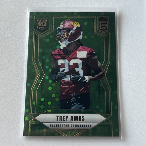 2025 Panini Donruss Elite Trey Amos Rookie Green Disco Parallel #169 Commanders