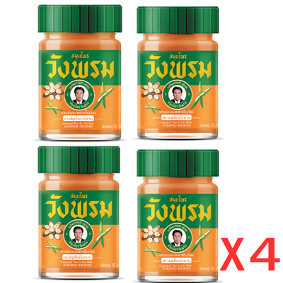 Wangpromherb Thai Herbal Balm   Relieves Muscle & Body Aches, 4 Bottles