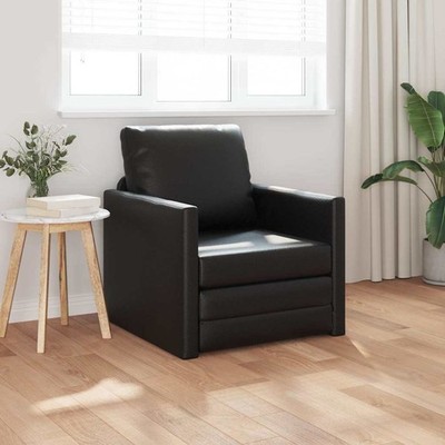 Futon Sofa Bett 2-in-1 Schwarz 74x77x81 cm Kunstleder