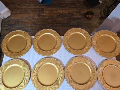 20 Yesland 13'' Gold Charger Plates Hammered Rim Wedding Event Decor Lot