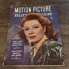 Motion Picture Magazine April 1944- Greer Garson- Spencer Tracy