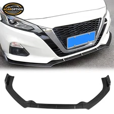 Fits 19-22 Nissan Altima Front Bumper Lip  Spoiler Carbon Fiber Print PP 3PC