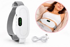 USB Electric Heating Pad Waist Belt Wrap, 3 Temperature Settings, White/Gray