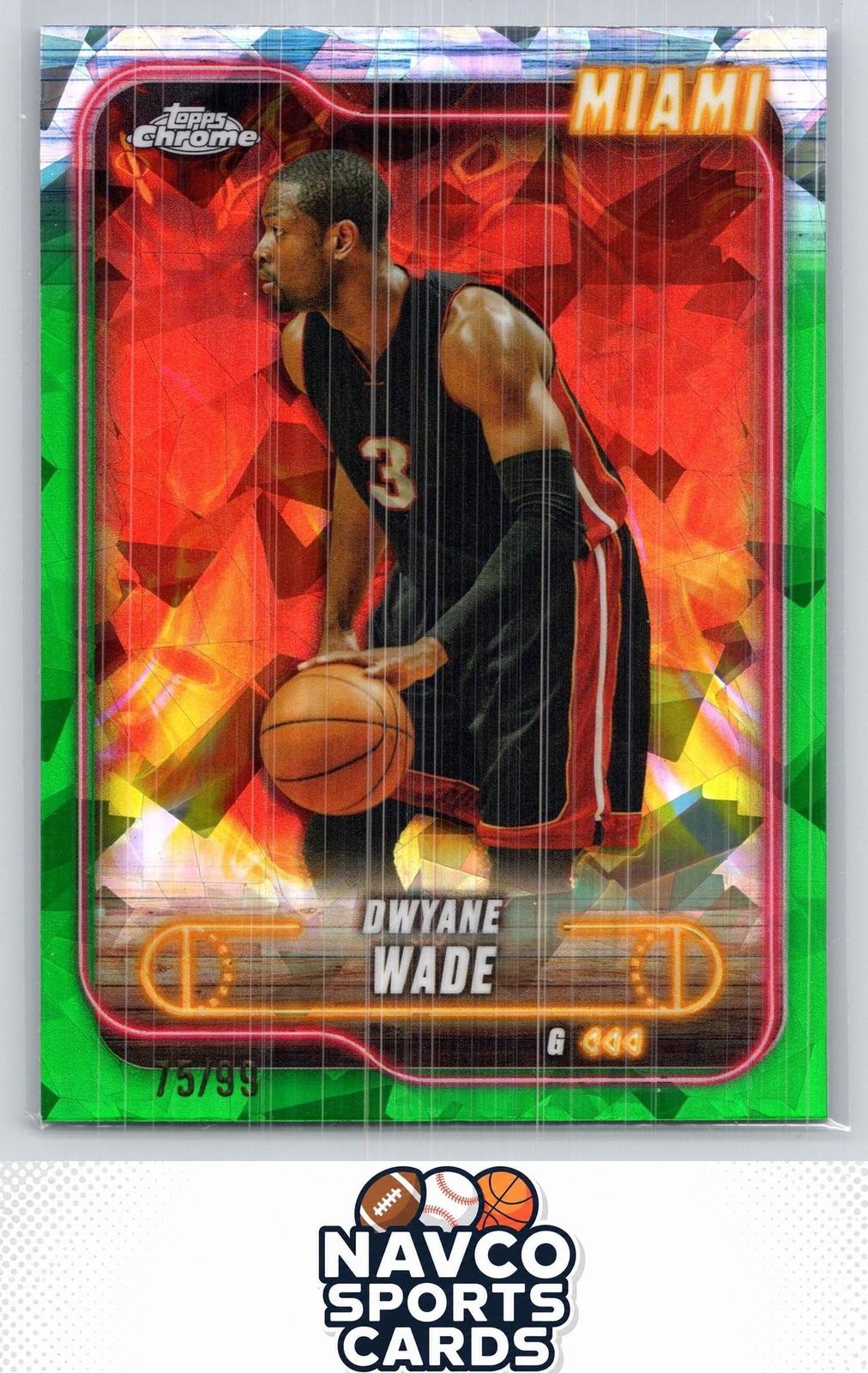 2024-25 Topps Chrome Sapphire Edition #13 Dwyane Wade Green Sapphire #/99