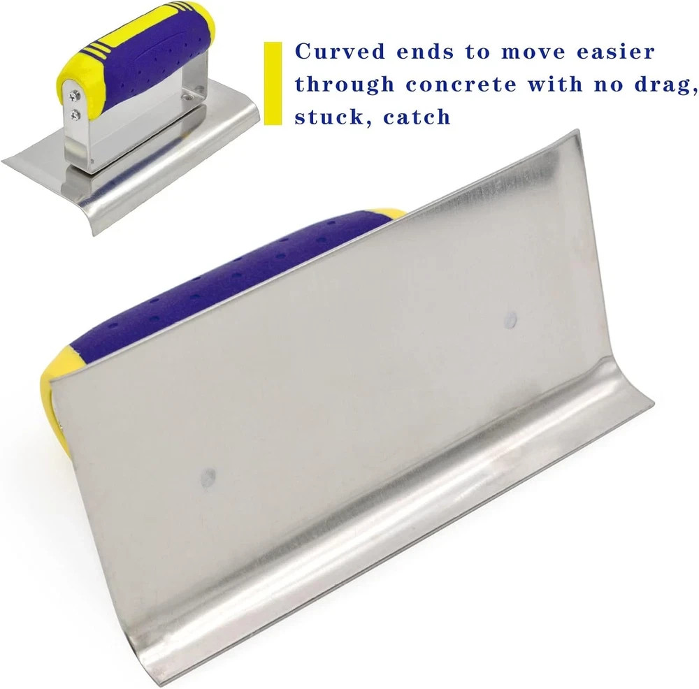 Concrete Tools Set Stainless Steel Hand Edger 6"x3" and Groover Finishing Kit