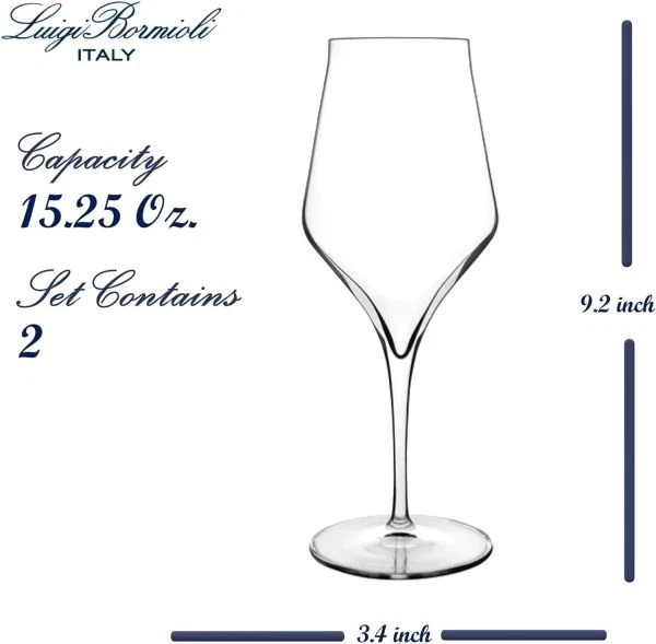 Juego de 2 copas de vino tinto Luigi Bormioli Supermo 15,25 oz Chianti/Pinot Grigio Foto 3 de 4