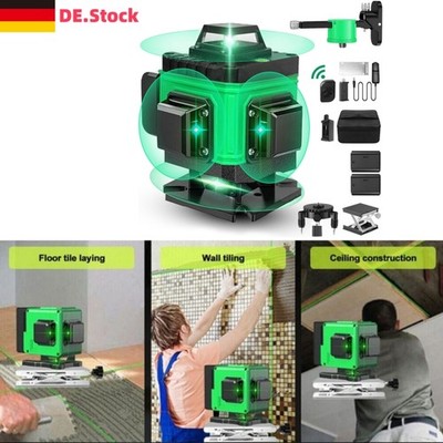 16 Line 4D Laser Level 360-Grad Selbstnivellierend Kreuzlinienlaser Wasserwaage