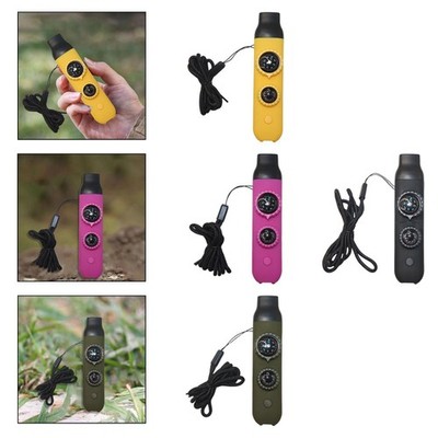 Notfallpfeife Multifunktionale Signalpfeife mit Integriertem Kompass Thermometer