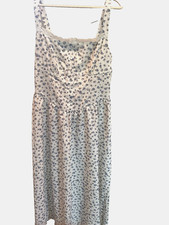 CIDER White and Blue floral Midi dress XL