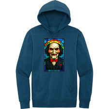 NEW Art Society STAINED GLASS JIGSAW NEPTUNE BLUE Hoodie SM-4XLARGE MADE IN USA