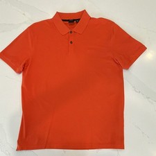 BOSS Hugo Boss Men's XL Orange Pima Cotton Knit Polo Shirt Short Sleeve