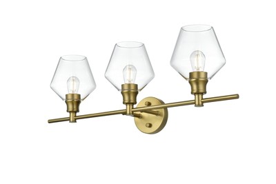 Elegant Lighting LD2316 Gene 3 Light 28''W Vanity Light - Gold