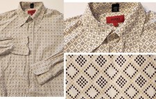 HUGO BOSS orange label men's l/s dress shirt L - 16 x 34.5 Diamond pattern