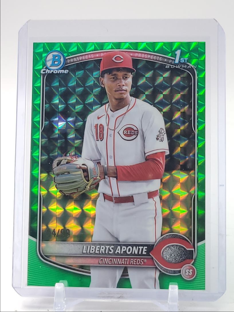 LIBERTS APONTE 2025 BOWMAN CHROME 1ST GREEN GEOMETRIC REFRACTOR /99 Q0027
