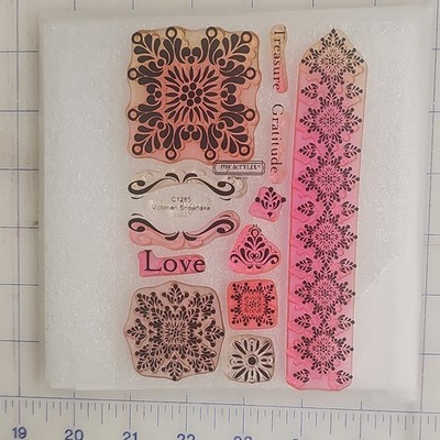 Close To My Heart Acrylic Unmounted Stamp C1285 Victorian Snowflake Love & Hear 