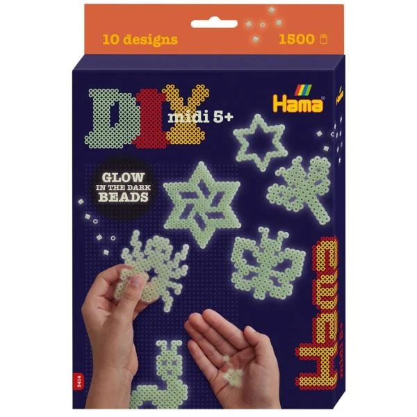 midi 'Nachtleuchtend', Geschenkpackung Hama Bügelperlen 3414 (0028178341459) - Bild 2 von 2