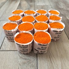 Vintage Orange Rug Maker 100 Virgin Wool Pre-Cut Latch Hook Yarn Lot of 14