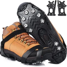 HONYAO Ice Cleats Crampons: Stainless Steel Ice Grippers for Shoes & Boots