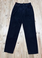 Vintage Calvin Klein Jeans Black Corduroy Pants Women's Size 12 Tapered Straight