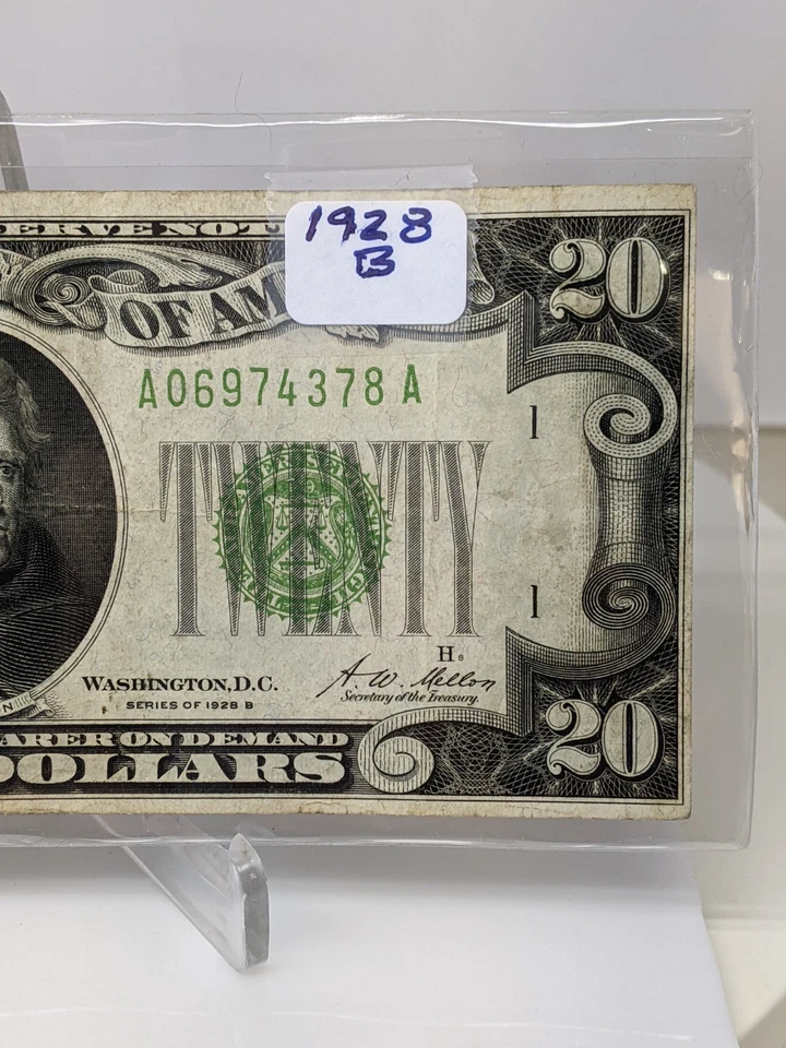 1928B $20 Gold On Demand VF+ Federal Reserve Note Boston Mass. #472 - Image 4 of 4