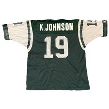 New York Jets Keyshawn Johnson Jersey Mens Large Size 44 Champion Green Vintage