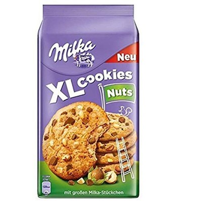 Milka Kekse Xl Nuts Mit Schokolade Und Haselnusstropfen 180g Cookies