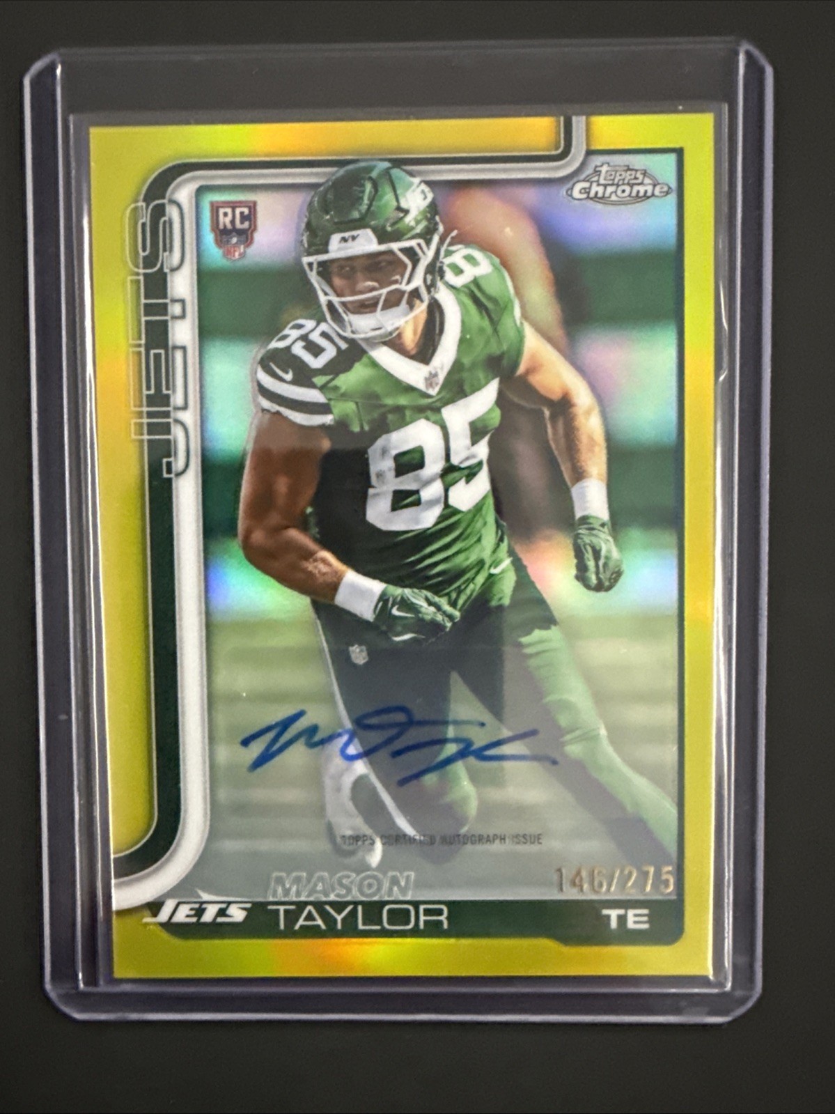 2025 Topps Chrome Mason Taylor RC Yellow Refractor Auto /275 RA-MT