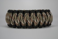 550 Paracord Survival Bracelet King Cobra Black/Desert Camo "Made in the USA"