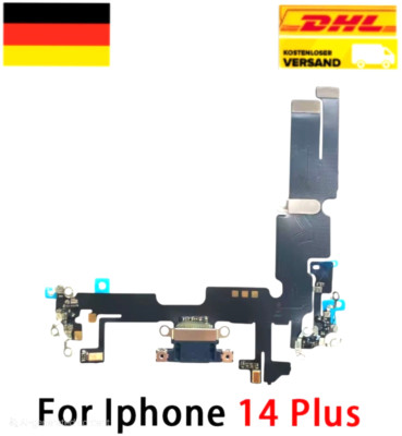 IPHONE 14 Plus LADEBUCHSE FLEX KABEL MIKROFON DOCK Charging Port Farbe BLACK Neu