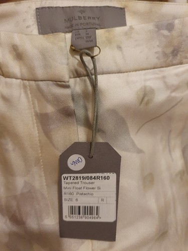 Neu mit Etikett Mulberry Pistazie Tapered Hose (UK-Größe 6) UVP 395 £ - Bild 3 von 5