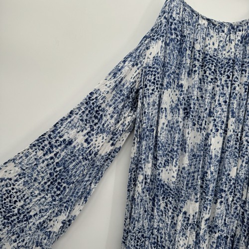 Abito donna Lulus spalle fredde blu bianco taglia S - Foto 8 di 9