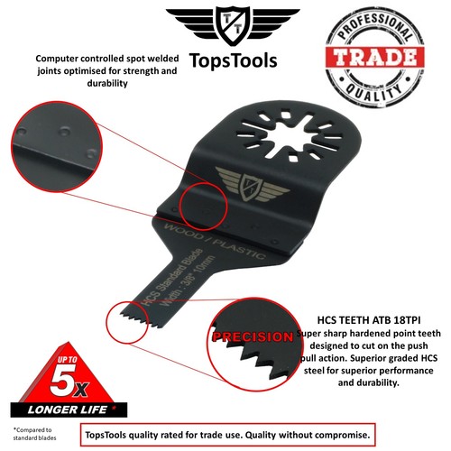 Topstools Multitool Blades for Fein Multimaster Bosch Makita Oscillating 3 x10mm - Picture 3 of 4