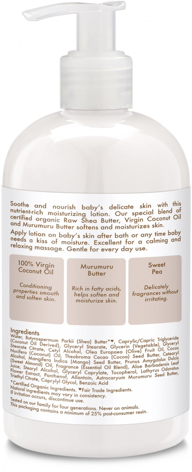 shea moisture baby lotion with sweet pea and murumuru