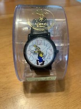 Lorus Walt Disney Goofy Watch Black Leather Buckle Band Collectible