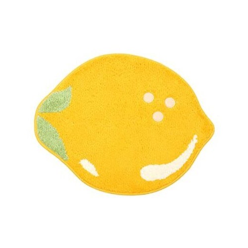 Fruit Bathroom Rugs, Cute Fruit Shaped Bath Mat Water Absorbent Non-Slip Lemon