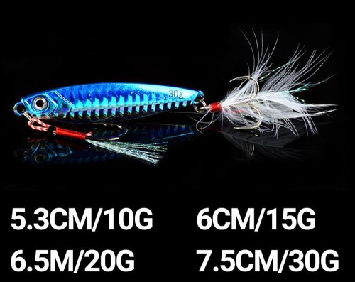1PCS Metal Jig Fishing Lures Spoon Sinking Sea Artificial Bait Wobblers Jigging - Picture 6 of 10