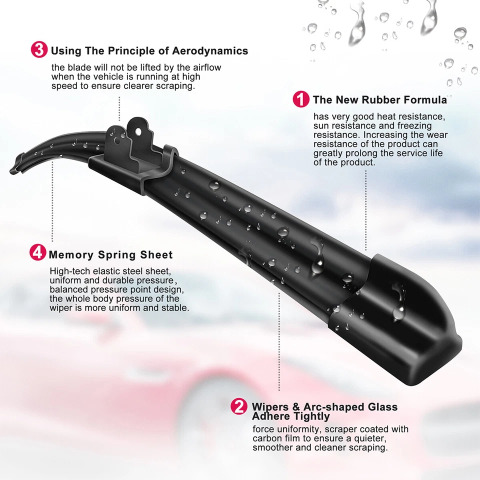 SOCOOL 26"+26" Windshield Wiper Blades Fit For BMW 750i xDrive 2022 Set of 2 Foto 4 de 4