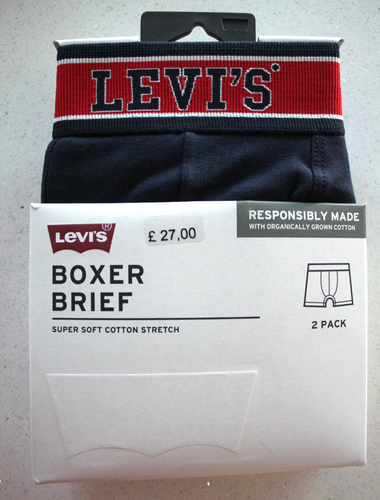 Levi's Organic Cotton 2 Pack Navy Boxer Briefs - Size: Large - Picture 5 of 6